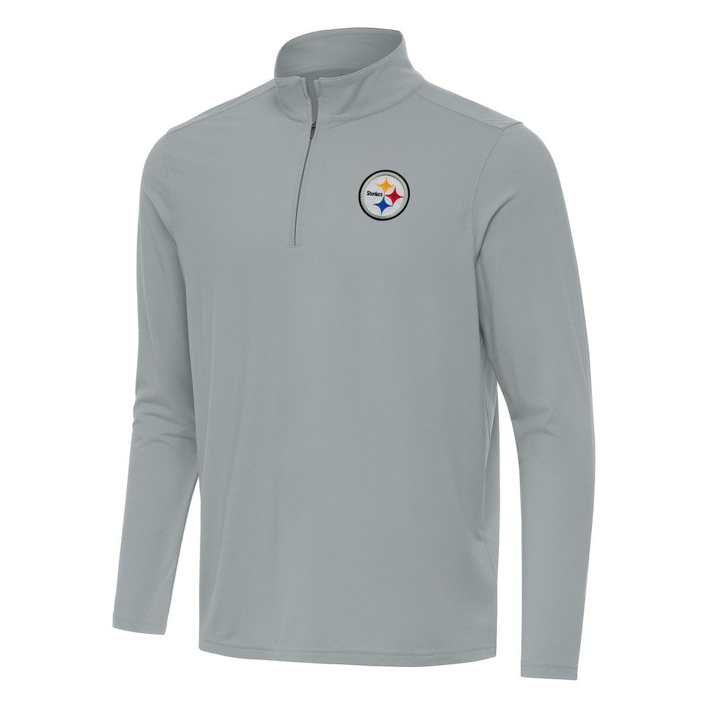 Pittsburgh Steelers Antigua Intent Quarter-Zip Pullover Top Gray