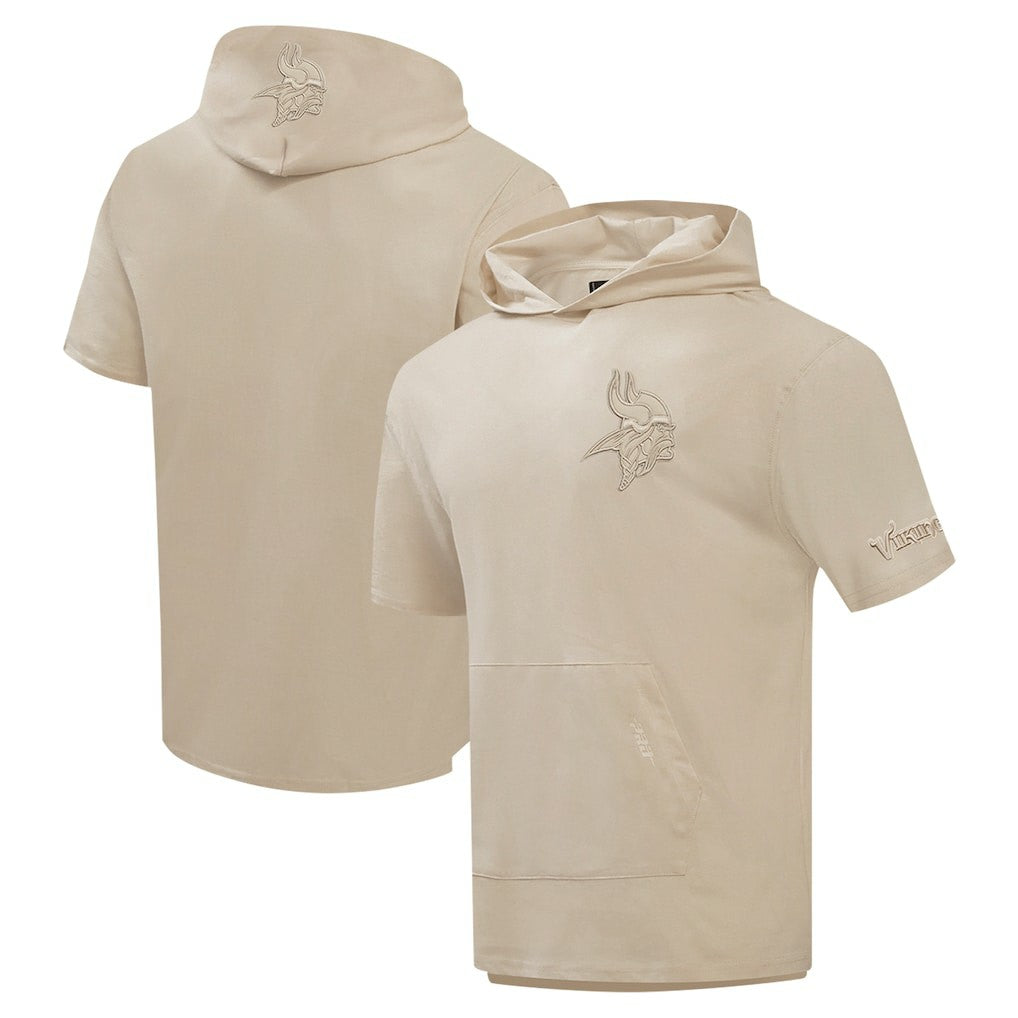 Minnesota Vikings Pro Standard Neutrals Capsule Short Sleeve Pullover Hoodie Tan