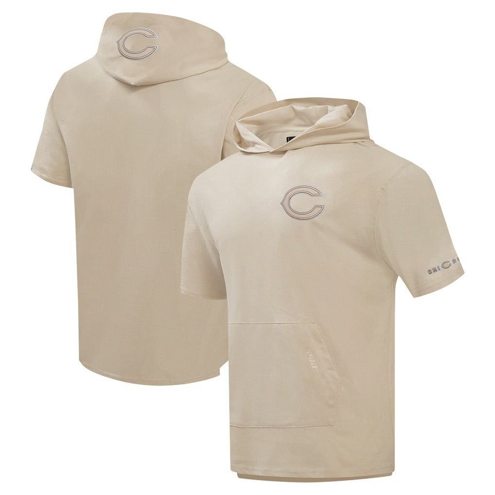 Chicago Bears Pro Standard Neutrals Capsule Short Sleeve Pullover Hoodie Tan