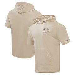 Chicago Bears Pro Standard Neutrals Capsule Short Sleeve Pullover Hoodie Tan