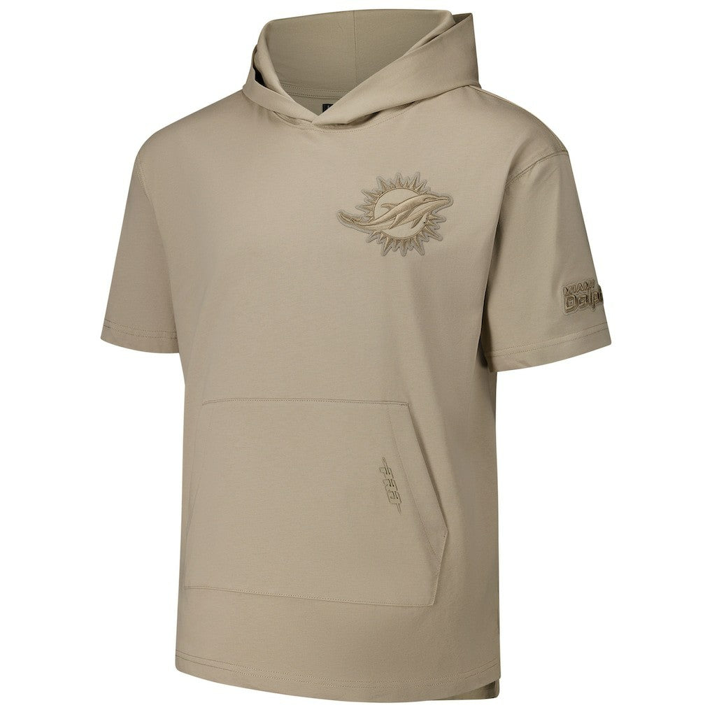 Miami Dolphins Pro Standard Neutrals Capsule Short Sleeve Pullover Hoodie Tan