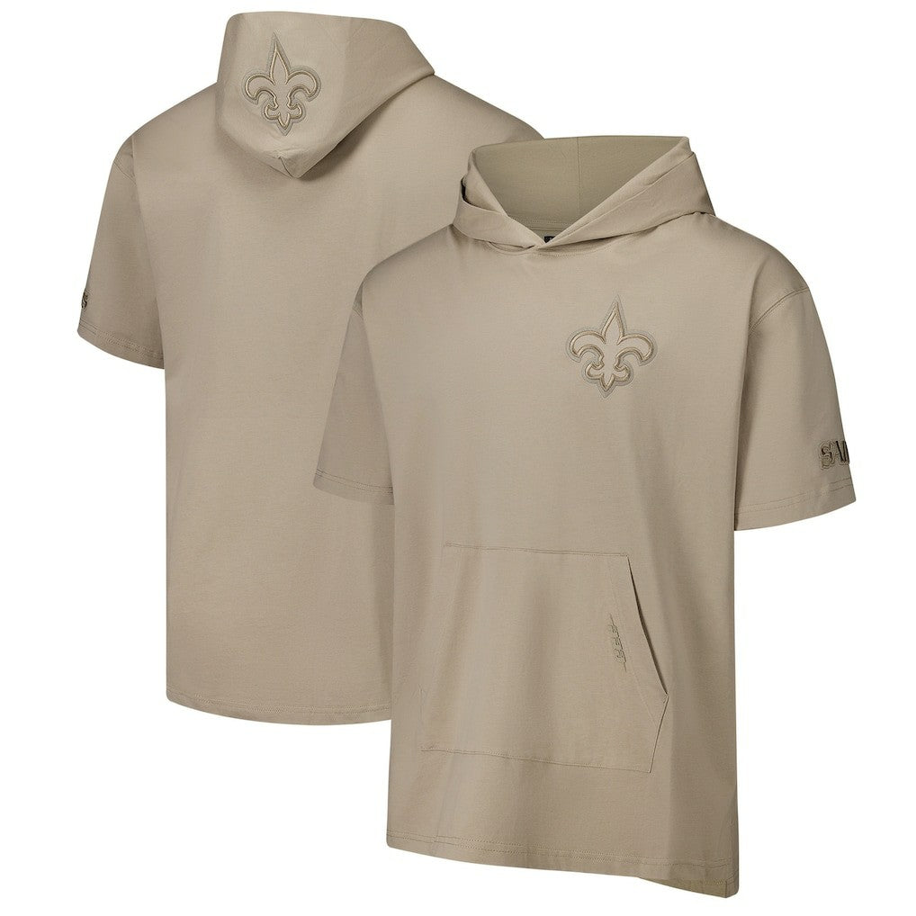 New Orleans Saints Pro Standard Neutrals Capsule Short Sleeve Pullover Hoodie Tan