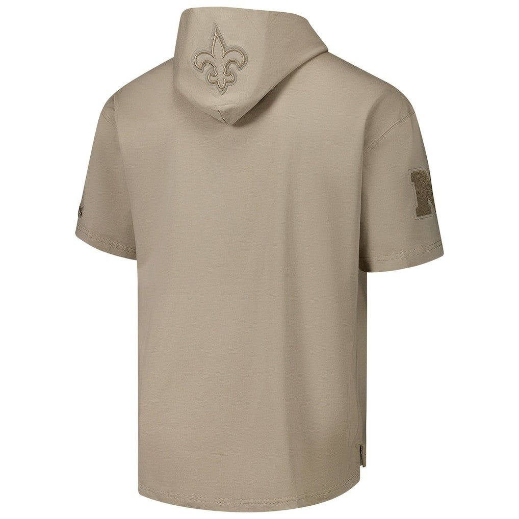 New Orleans Saints Pro Standard Neutrals Capsule Short Sleeve Pullover Hoodie Tan