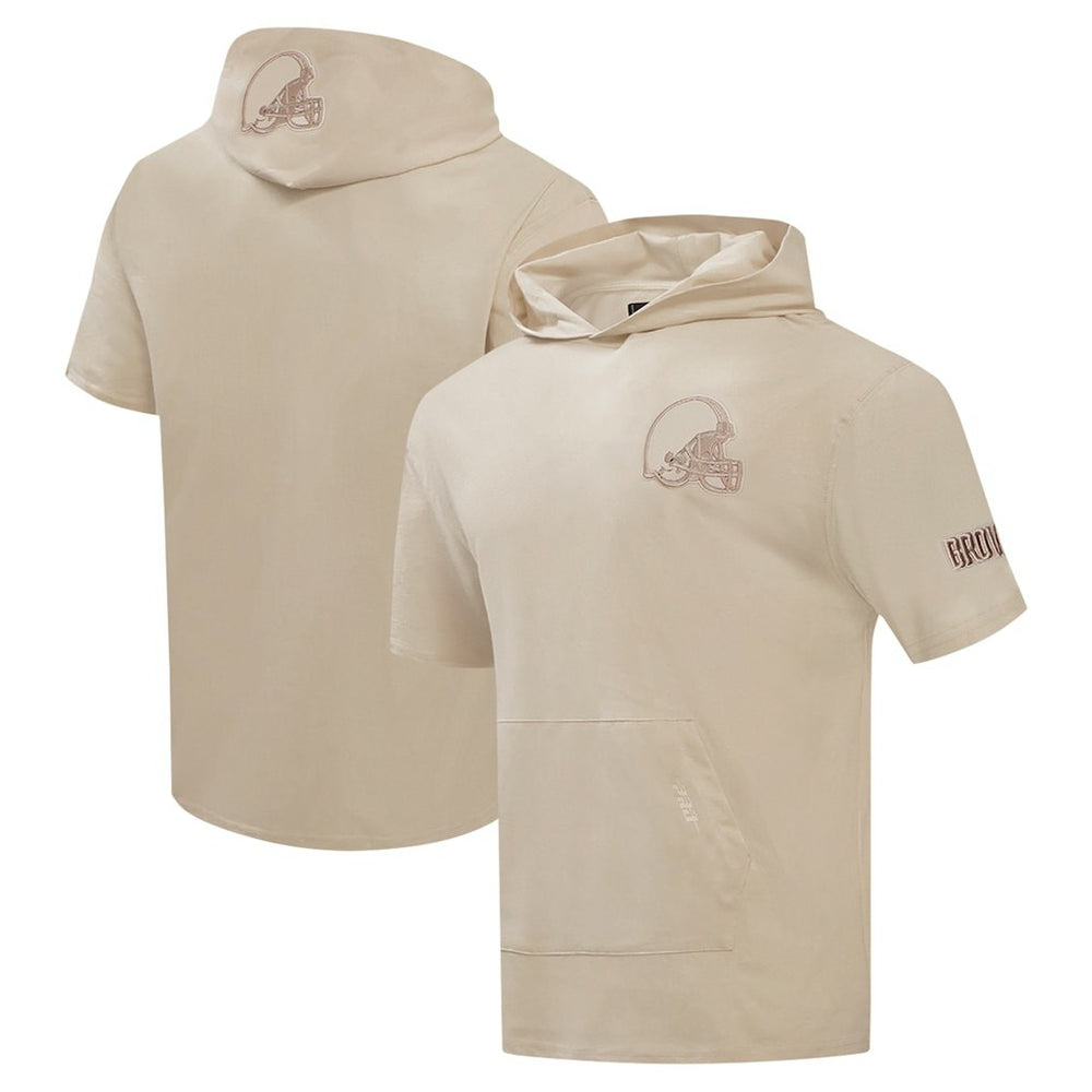 Cleveland Browns Pro Standard Neutrals Capsule Short Sleeve Pullover Hoodie Tan