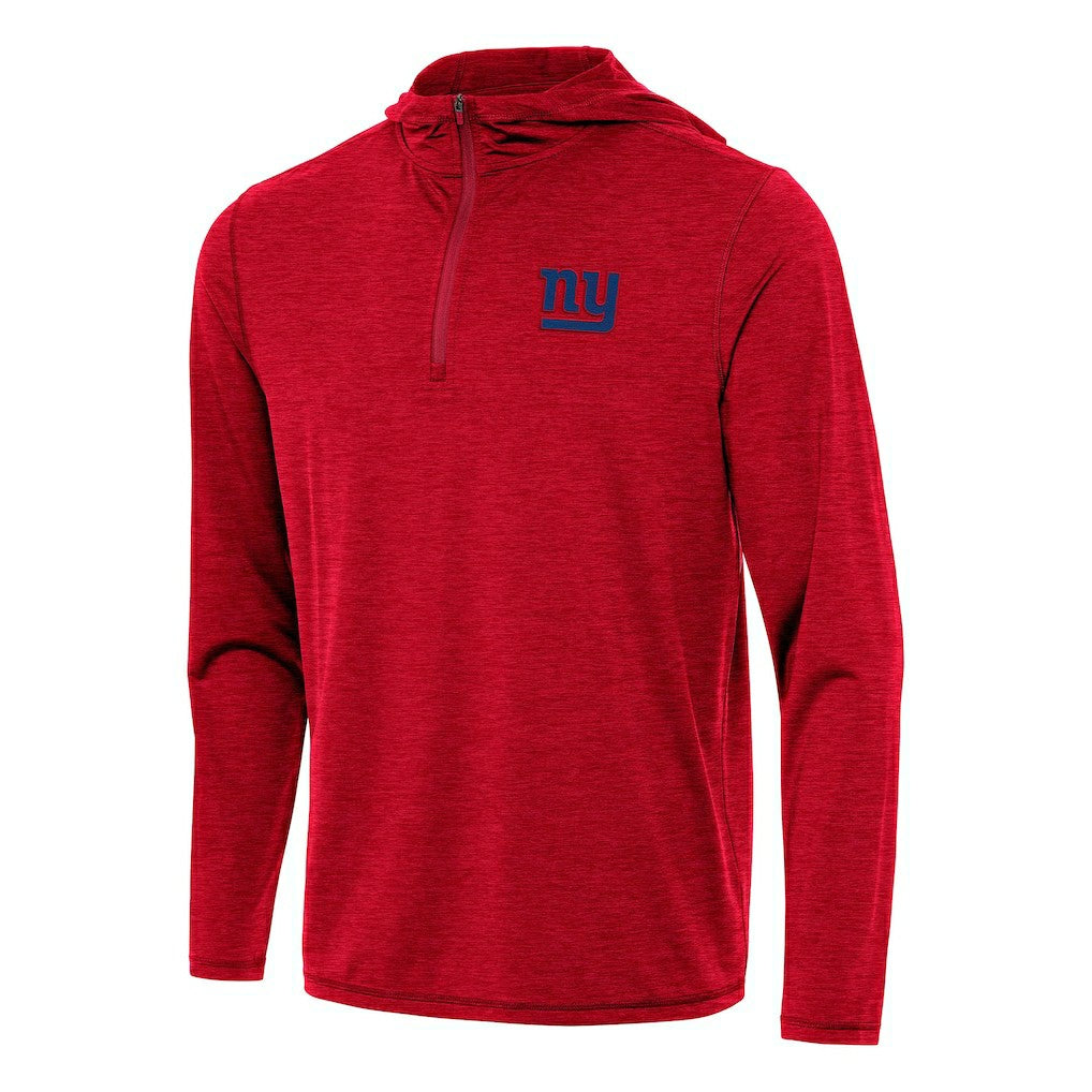 New York Giants Antigua Tidy Quarter-Zip Pullover Hoodie Heather Red