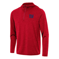 New York Giants Antigua Tidy Quarter-Zip Pullover Hoodie Heather Red