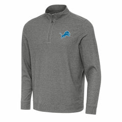 Detroit Lions Antigua Subtle Quarter-Zip Top Heather Black