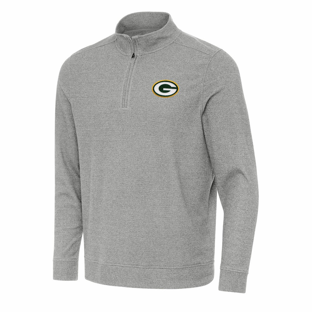 Green Bay Packers Antigua Subtle Quarter-Zip Top Heather Gray