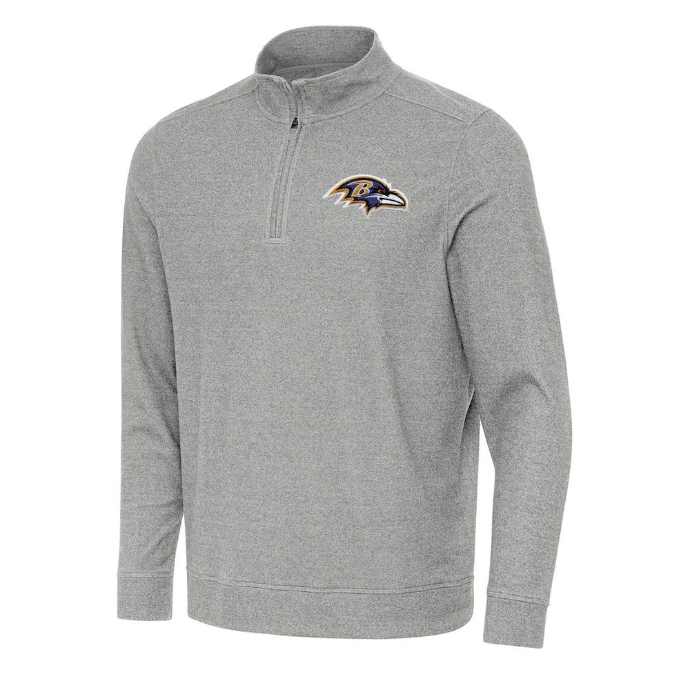 Baltimore Ravens Antigua Subtle Quarter-Zip Top Heather Gray
