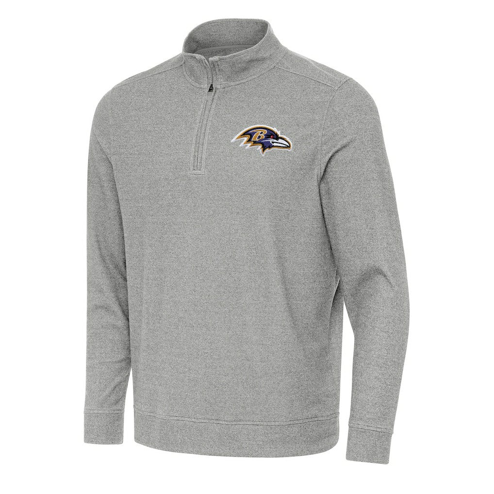 Baltimore Ravens Antigua Subtle Quarter-Zip Top Heather Gray