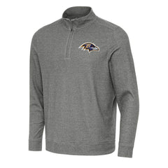 Baltimore Ravens Antigua Subtle Quarter-Zip Top Heather Black