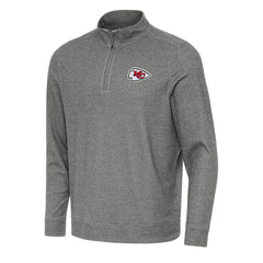 Kansas City Chiefs Antigua Subtle Quarter-Zip Top Heather Black