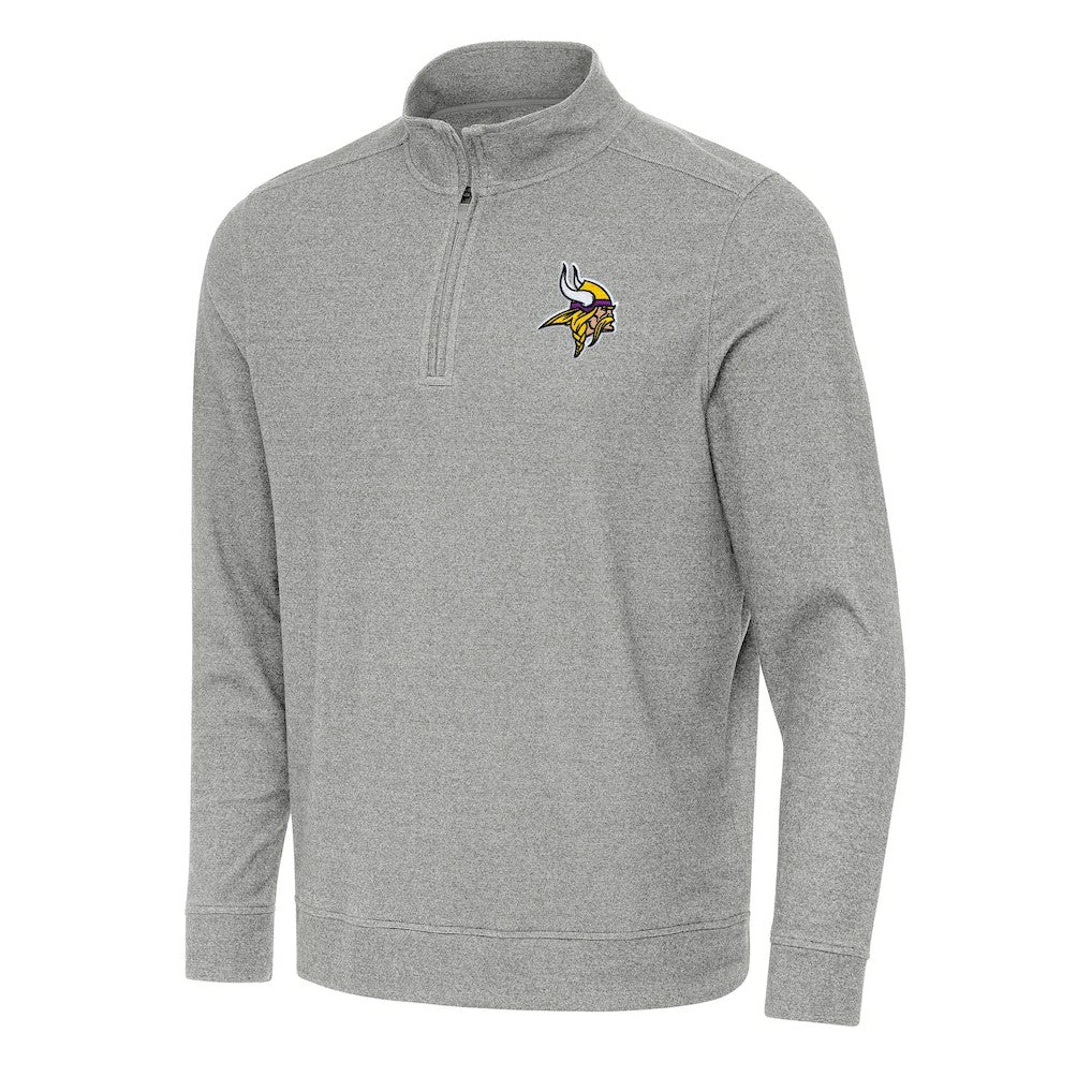 Minnesota Vikings Antigua Subtle Quarter-Zip Top Heather Gray