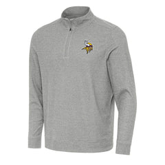 Minnesota Vikings Antigua Subtle Quarter-Zip Top Heather Gray