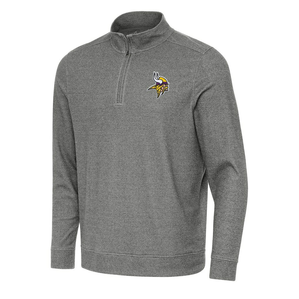 Minnesota Vikings Antigua Subtle Quarter-Zip Top Heather Black