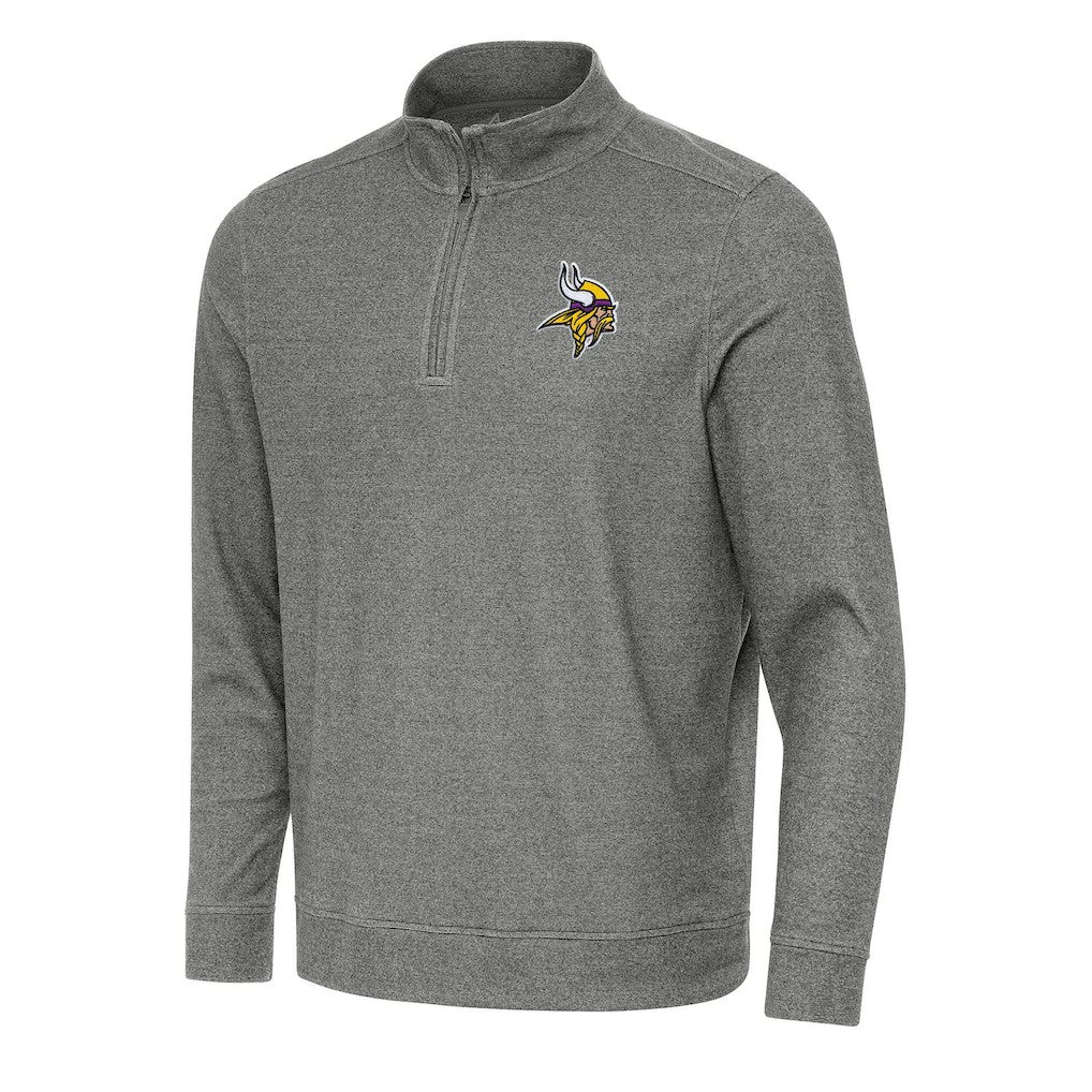 Minnesota Vikings Antigua Subtle Quarter-Zip Top Heather Black