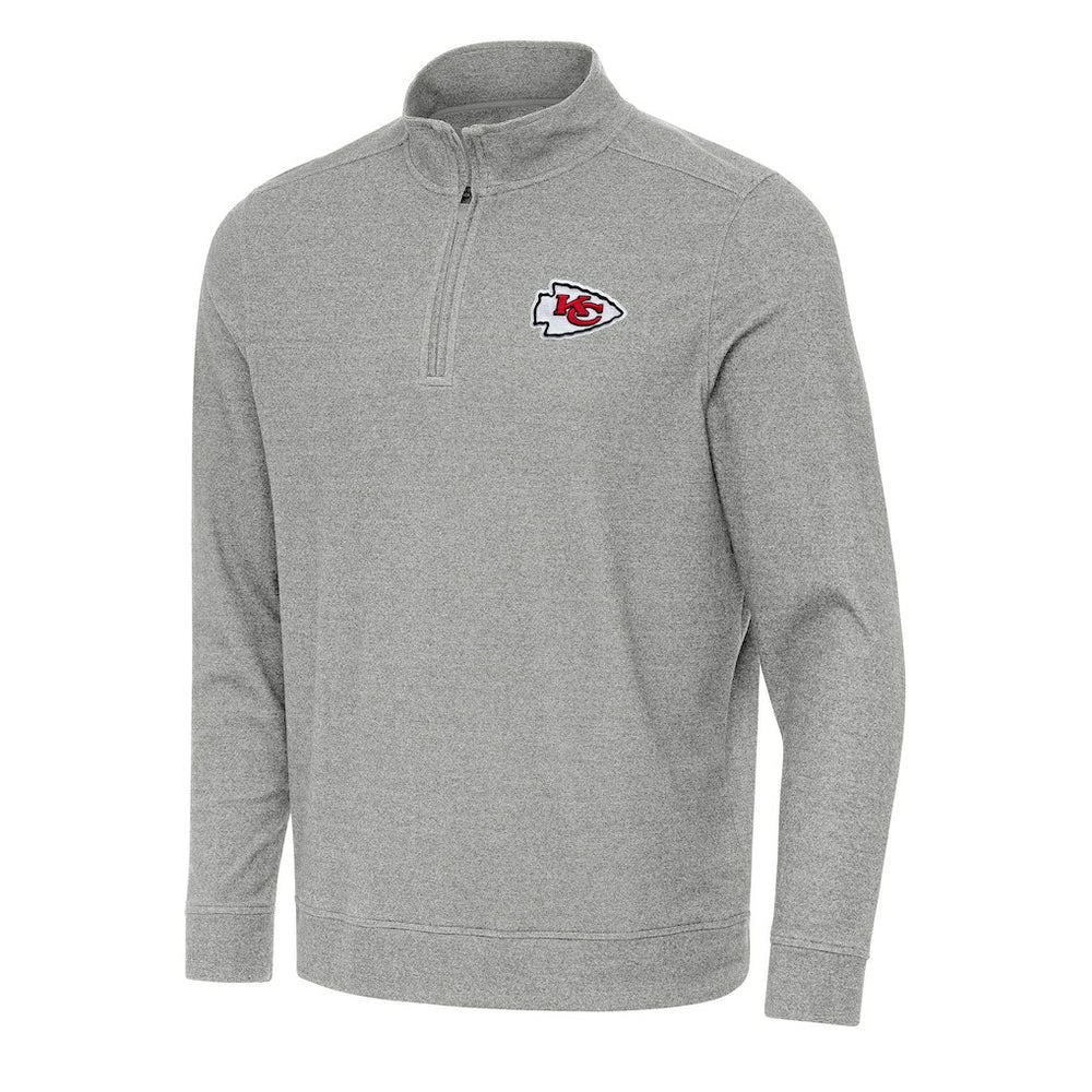Kansas City Chiefs Antigua Subtle Quarter-Zip Top Heather Gray