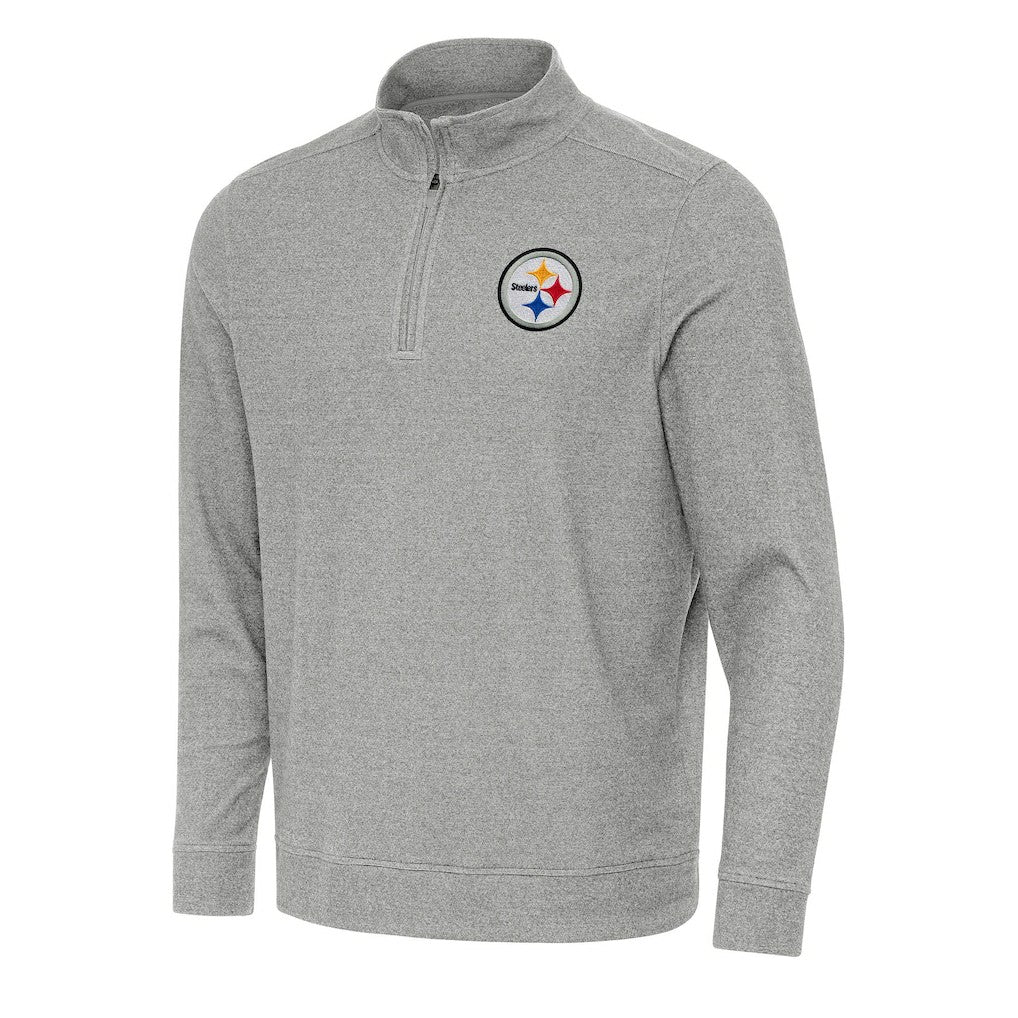Pittsburgh Steelers Antigua Subtle Quarter-Zip Top Heather Gray