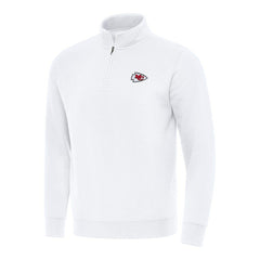 Kansas City Chiefs Antigua Victory Quarter-Zip Pullover Top White