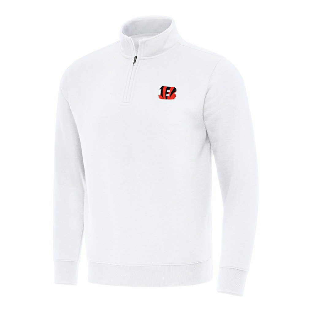 Cincinnati Bengals Antigua Victory Quarter-Zip Pullover Top White