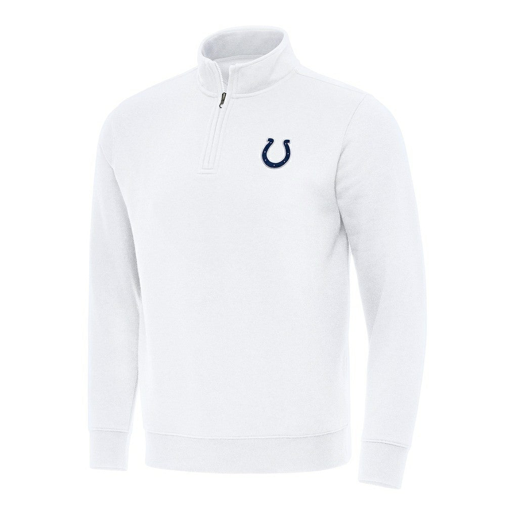 Indianapolis Colts Antigua Victory Quarter-Zip Pullover Top White