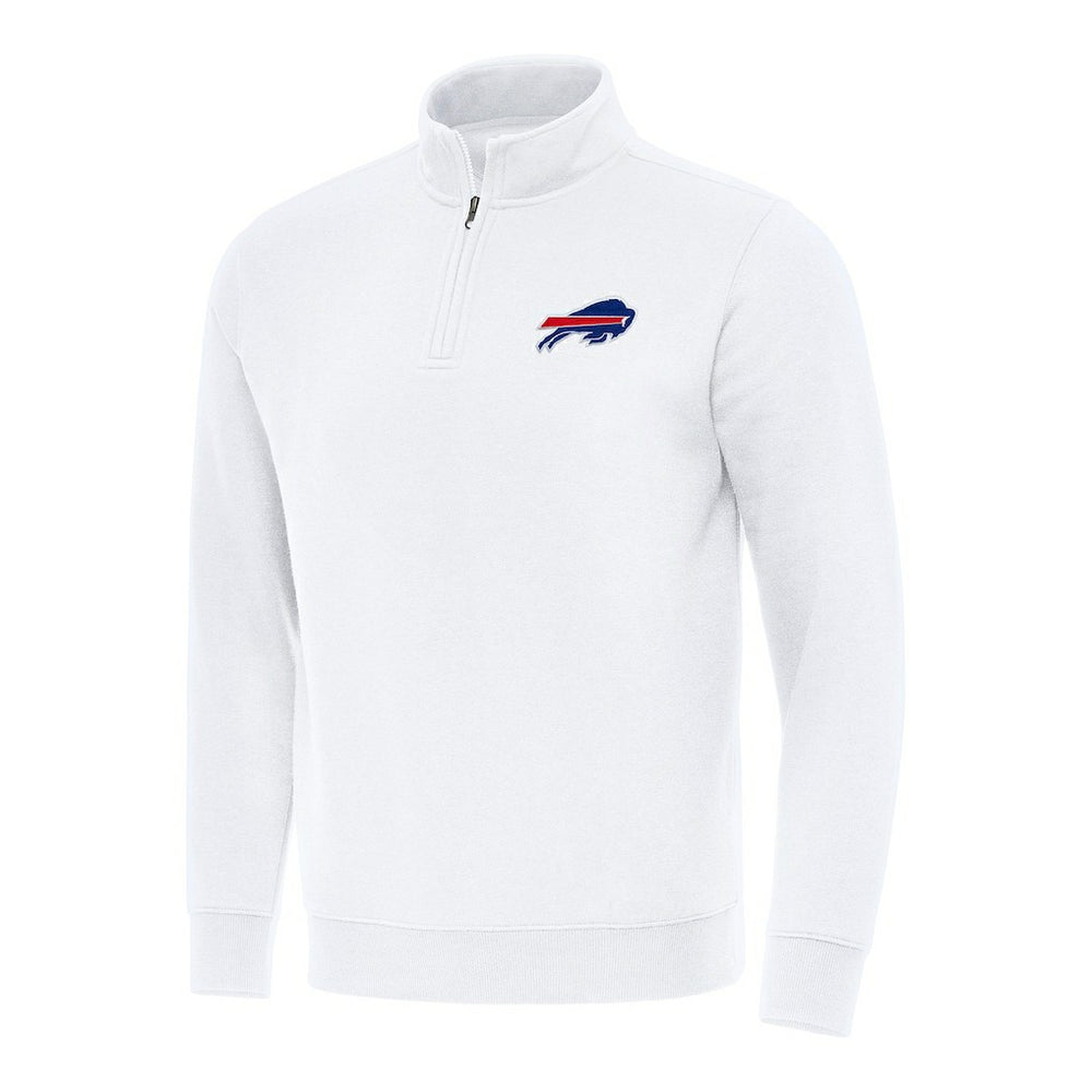 Buffalo Bills Antigua Victory Quarter-Zip Pullover Top White