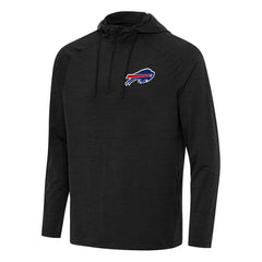 Buffalo Bills Antigua Spikes Quarter-Zip Pullover Hoodie Heather Black