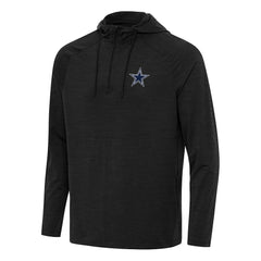 Dallas Cowboys Antigua Spikes Quarter-Zip Pullover Hoodie Heather Black