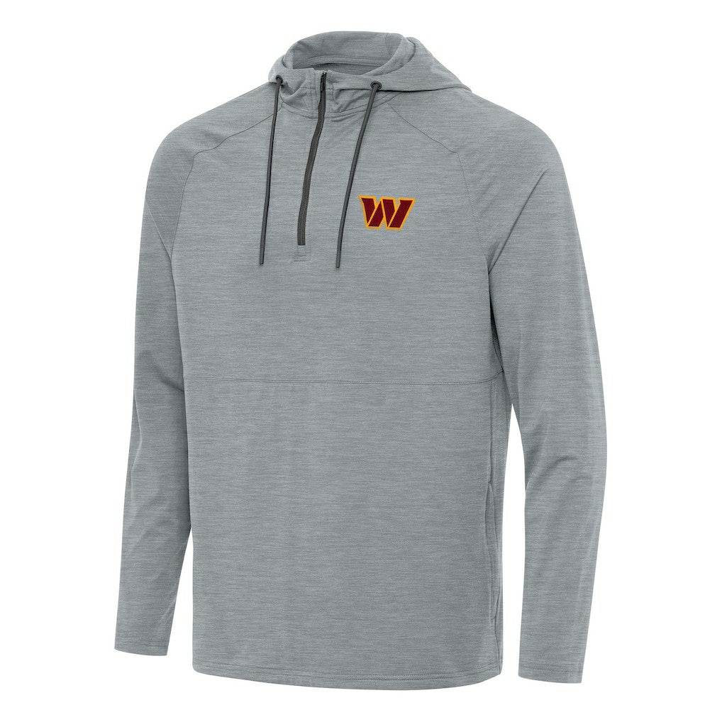 Washington Commanders Antigua Spikes Quarter-Zip Pullover Hoodie Heather Gray