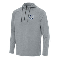 Indianapolis Colts Antigua Spikes Quarter-Zip Pullover Hoodie Heather Gray