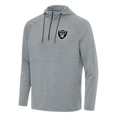 Las Vegas Raiders Antigua Spikes Quarter-Zip Pullover Hoodie Heather Gray