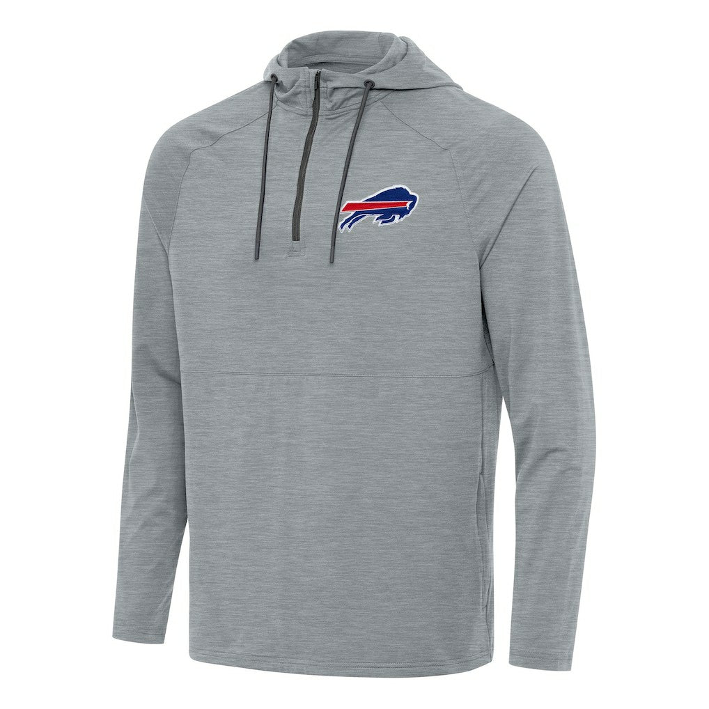 Buffalo Bills Antigua Spikes Quarter-Zip Pullover Hoodie Heather Gray