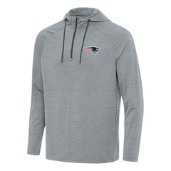 New England Patriots Antigua Spikes Quarter-Zip Pullover Hoodie Heather Gray