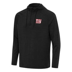 New York Giants Antigua Spikes Quarter-Zip Pullover Hoodie Heather Black