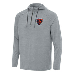 Chicago Bears Antigua Spikes Quarter-Zip Pullover Hoodie Heather Gray