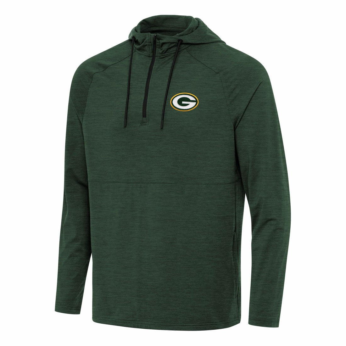 Green Bay Packers Antigua Spikes Quarter-Zip Pullover Hoodie Hunter Green
