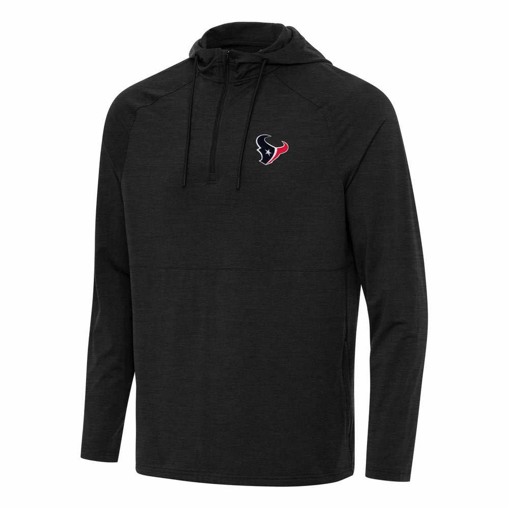 Houston Texans Antigua Spikes Quarter-Zip Pullover Hoodie Heather Black