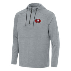 San Francisco 49ers Antigua Spikes Quarter-Zip Pullover Hoodie Heather Gray