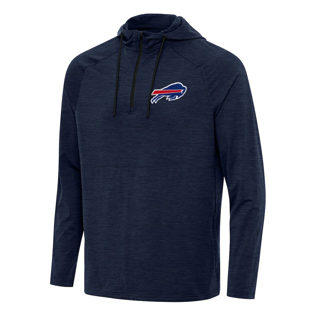 Buffalo Bills Antigua Spikes Quarter-Zip Pullover Hoodie Heather Navy