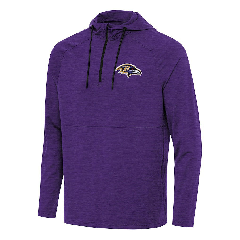 Baltimore Ravens Antigua Spikes Quarter-Zip Pullover Hoodie Heather Purple