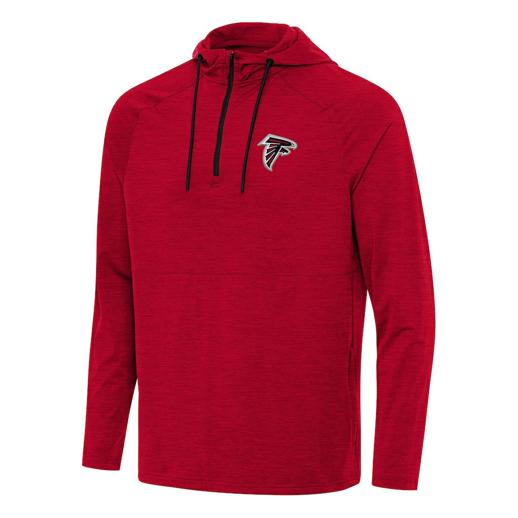 Atlanta Falcons Antigua Spikes Quarter-Zip Pullover Hoodie Heather Red