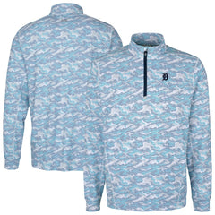 Detroit Tigers Cutter & Buck Traverse Eco Camo Tri-Blend DryTec Quarter-Zip Jacket - Light Blue - MLB Online