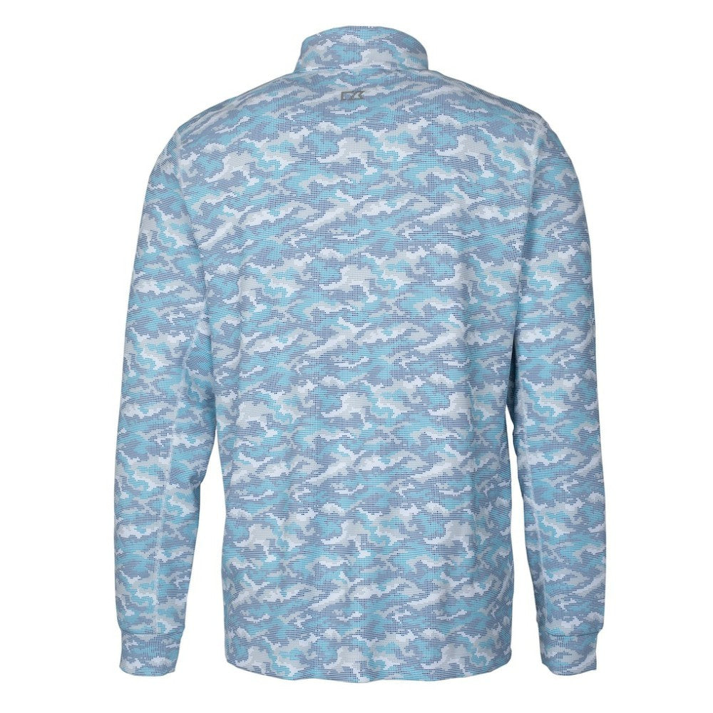 Detroit Tigers Cutter & Buck Traverse Eco Camo Tri-Blend DryTec Quarter-Zip Jacket - Light Blue - MLB Online