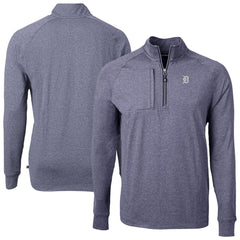 Detroit Tigers Cutter & Buck Adapt Eco Raglan Quarter-Zip Jacket - Heather Navy - MLB Discount