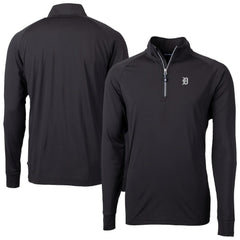 Detroit Tigers Cutter & Buck Adapt Eco Raglan Quarter-Zip Top - Black - MLB Lifestyle