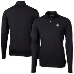 Chicago Cubs Cutter & Buck Virtue Eco Pique Quarter-Zip Jacket - Black - MLB on Sale