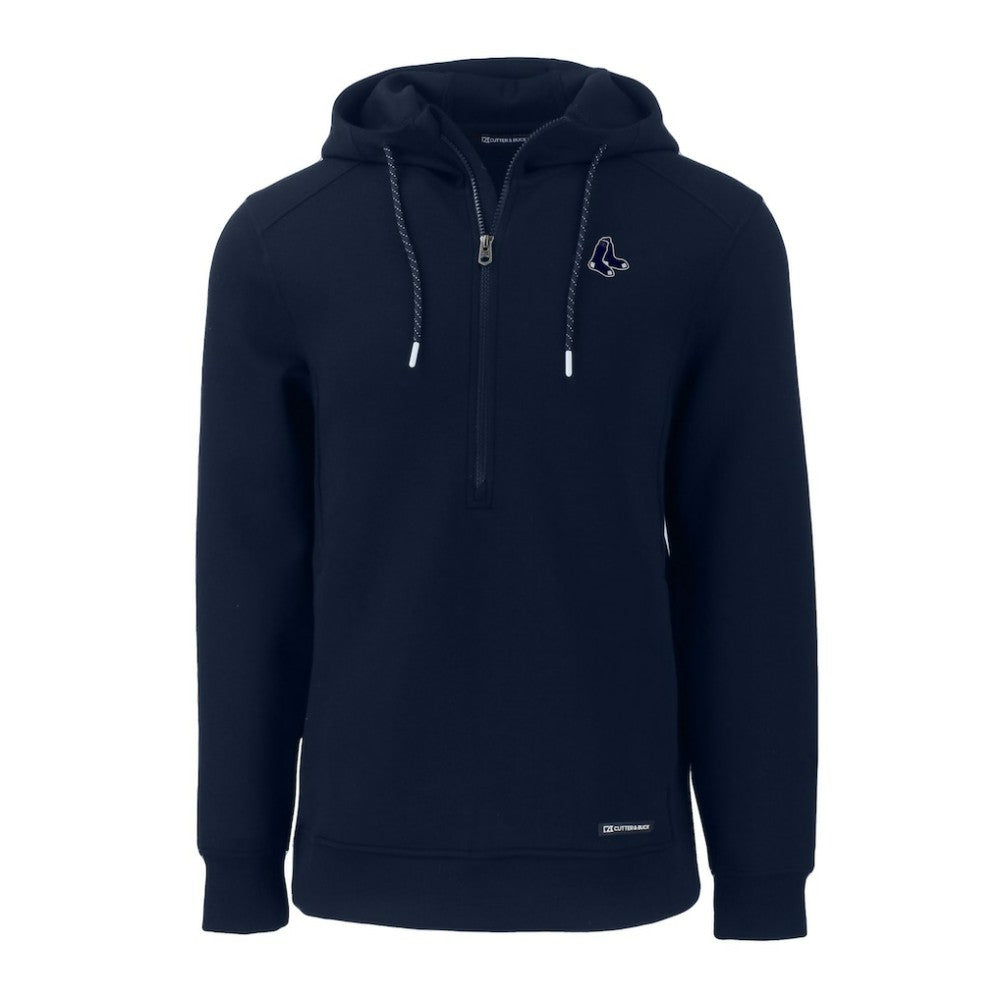 Boston Red Sox Cutter & Buck Roam Eco Recycled Half-Zip Pullover Hoodie - Navy - MLB Sale