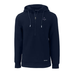 Boston Red Sox Cutter & Buck Roam Eco Recycled Half-Zip Pullover Hoodie - Navy - MLB Sale