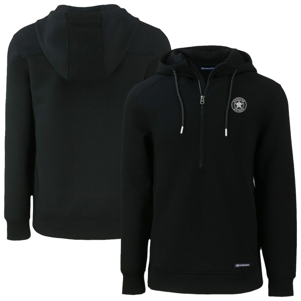 Houston Astros Cutter & Buck Roam Eco Recycled Half-Zip Pullover Hoodie - Black - MLB Sale
