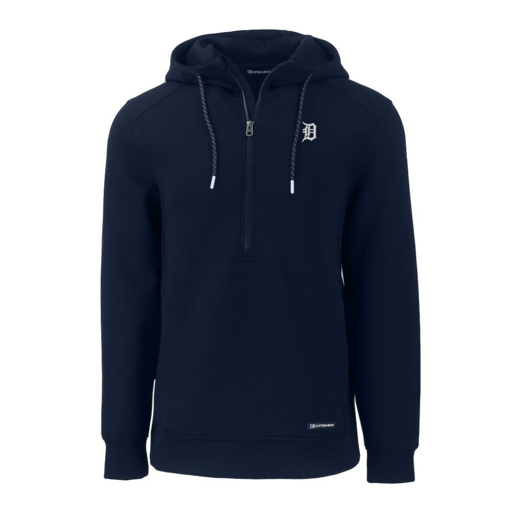 Detroit Tigers Cutter & Buck Roam Eco Recycled Half-Zip Pullover Hoodie - Navy - MLB on Sale